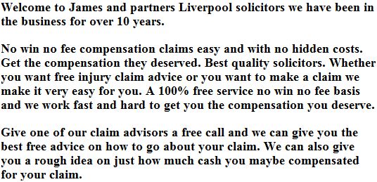 No Win No Fee Liverpool Solicitors